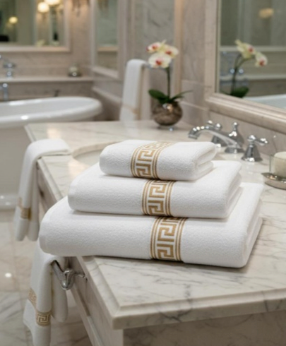 Greek Key 600GSM Towels 