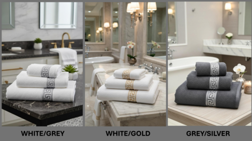 Greek Key 600GSM Towels 